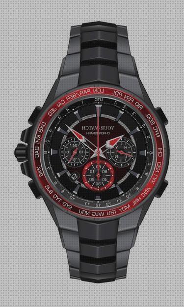 Las mejores aceros relojes reloj acero hombre negro rojo