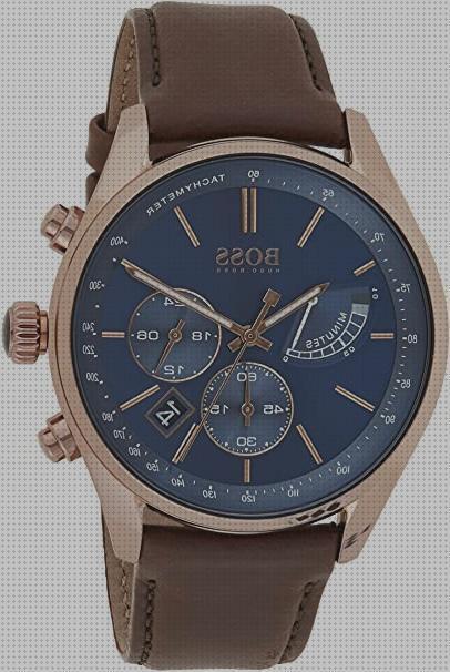 Las mejores marcas de boss reloj reloj de hombre hugo boss 1513604 cronógrafo de piel marrón