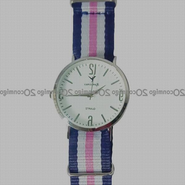 Review de relojes mujer tela azul y verde